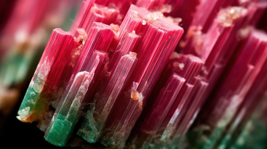 Green and pink tourmaline