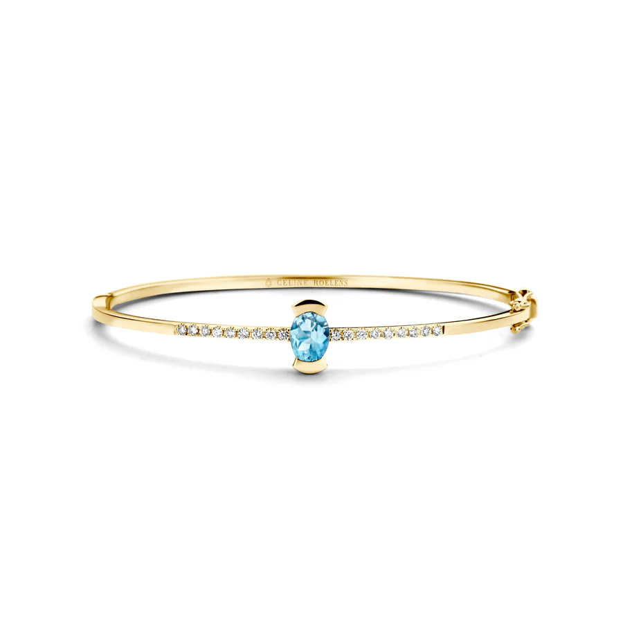 Adeline Up Straight Bracelet, Blauwe aquamarijn