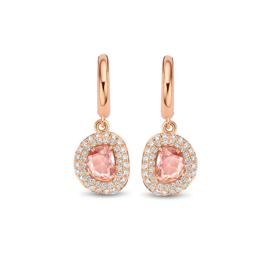 Didi Earrings, Roze saffier