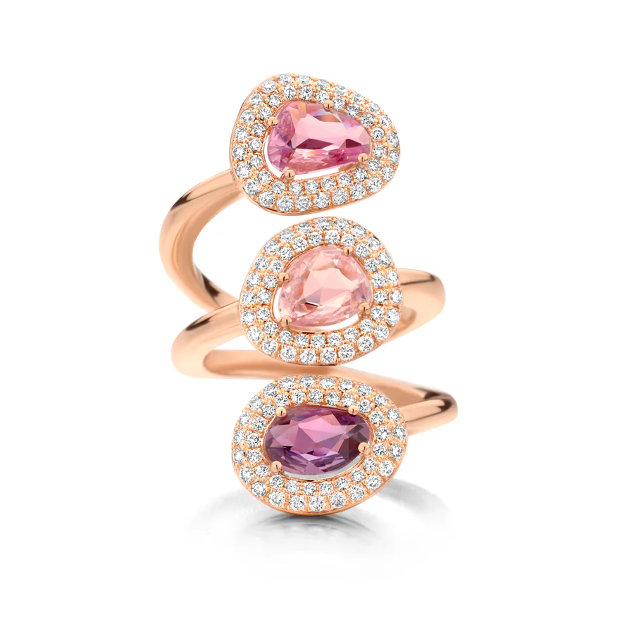 Didi Trio Ring, Roze saffier & Paarse saffier