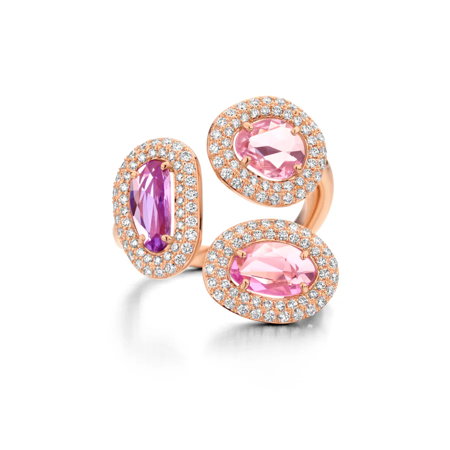 Didi Trio Ring, Roze saffier & Paarse saffier
