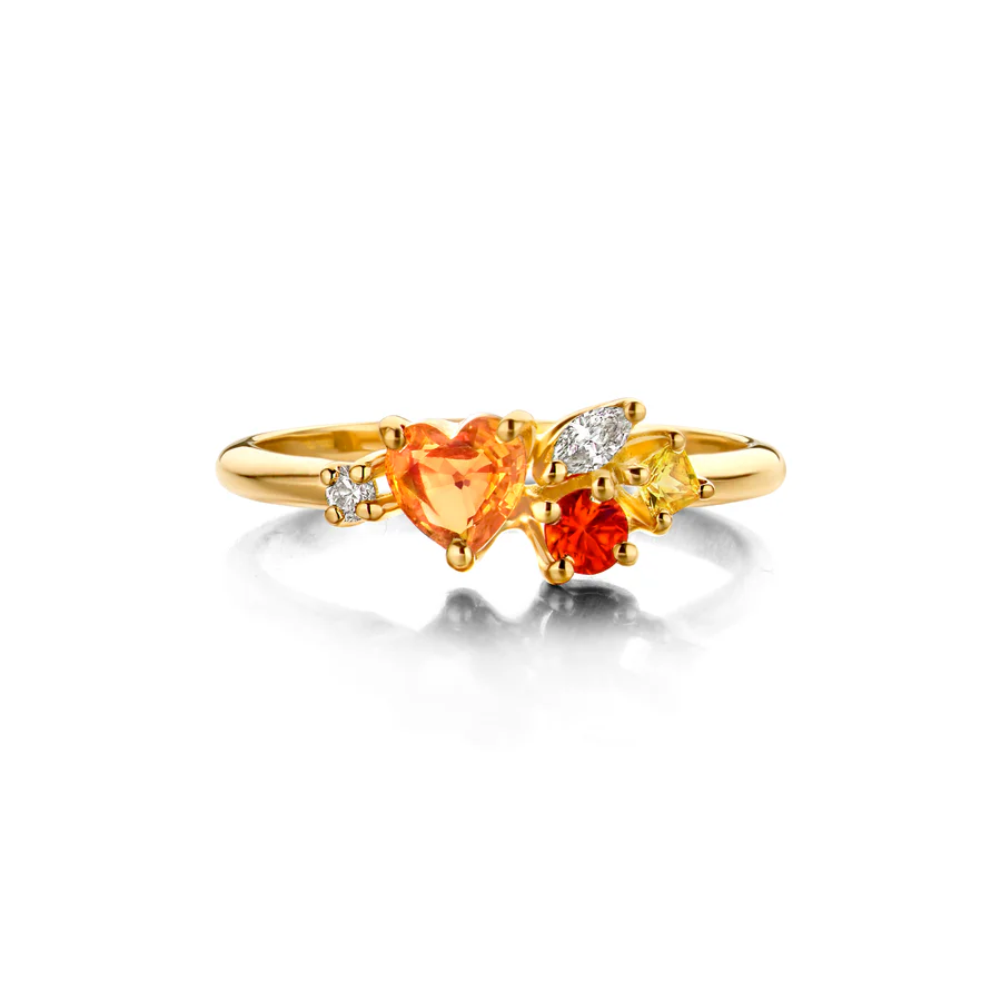 Eclectic Ring, Yellow Sapphire & Orange Sapphire