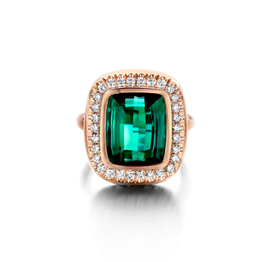 One of a Kind Ring N°101, Blauwe indigoliet toermalijn