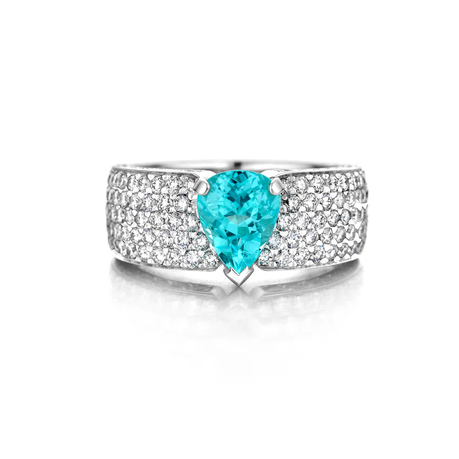 One of a Kind Ring N°125, Blauwe Paraíba toermalijn