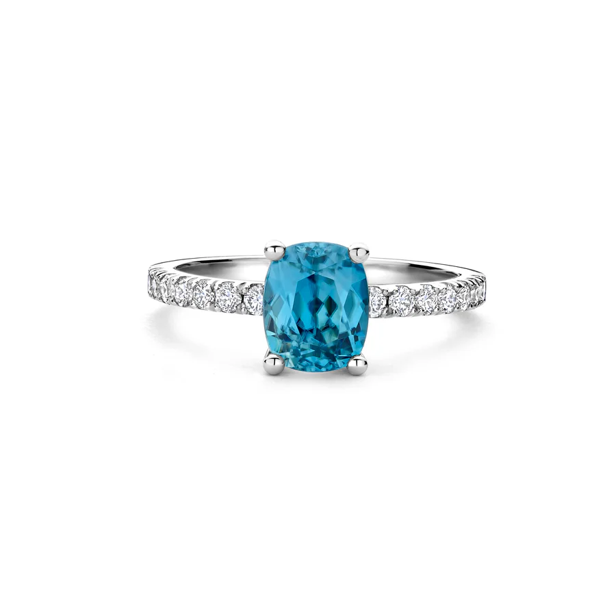 One of a Kind Ring N°219, Blauwe zirkoon
